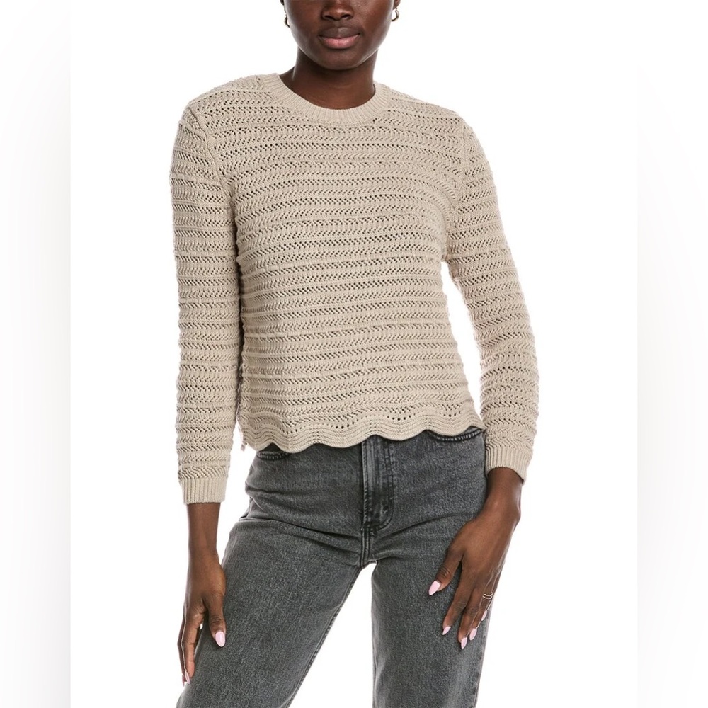 Cotton by Autumn Cashmere Scallop Edge Sweater